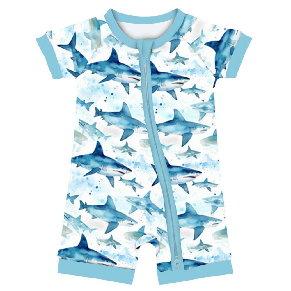 Little Snuggies, Bamboo shortie with adorable shark print